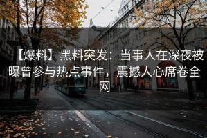 【爆料】黑料突发：当事人在深夜被曝曾参与热点事件，震撼人心席卷全网