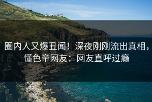 圈内人又爆丑闻！深夜刚刚流出真相，懂色帝网友：网友直呼过瘾