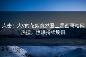 点击！大V的花絮竟然登上墨西哥暗网热搜，惊爆持续刷屏