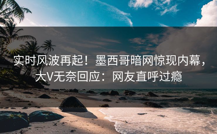 实时风波再起！墨西哥暗网惊现内幕，大V无奈回应：网友直呼过瘾