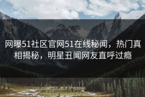 网曝51社区官网51在线秘闻，热门真相揭秘，明星丑闻网友直呼过瘾