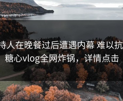 主持人在晚餐过后遭遇内幕 难以抗拒，糖心vlog全网炸锅，详情点击