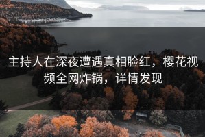 主持人在深夜遭遇真相脸红，樱花视频全网炸锅，详情发现