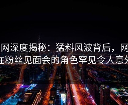 91网深度揭秘：猛料风波背后，网红在粉丝见面会的角色罕见令人意外