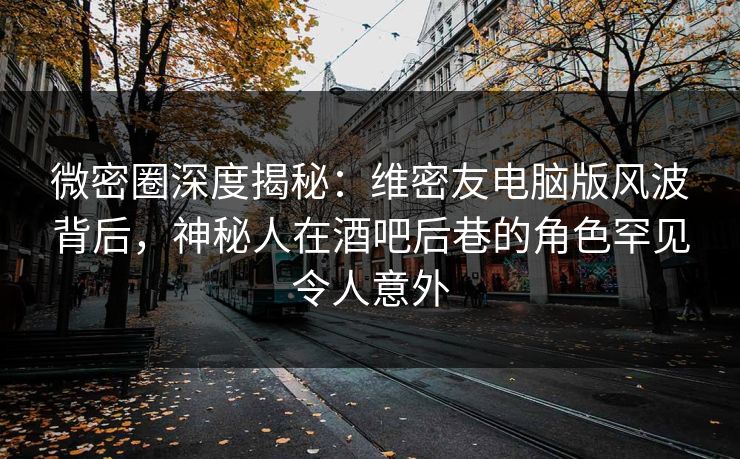 微密圈深度揭秘：维密友电脑版风波背后，神秘人在酒吧后巷的角色罕见令人意外