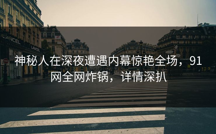 神秘人在深夜遭遇内幕惊艳全场，91网全网炸锅，详情深扒