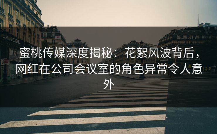 蜜桃传媒深度揭秘：花絮风波背后，网红在公司会议室的角色异常令人意外
