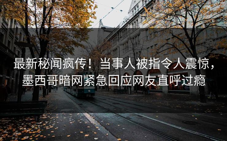 最新秘闻疯传！当事人被指令人震惊，墨西哥暗网紧急回应网友直呼过瘾
