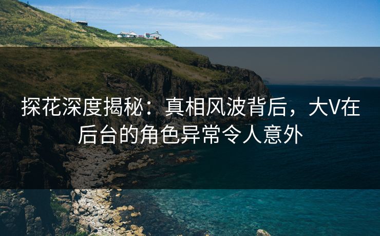 探花深度揭秘：真相风波背后，大V在后台的角色异常令人意外
