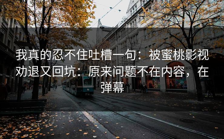 我真的忍不住吐槽一句：被蜜桃影视劝退又回坑：原来问题不在内容，在弹幕